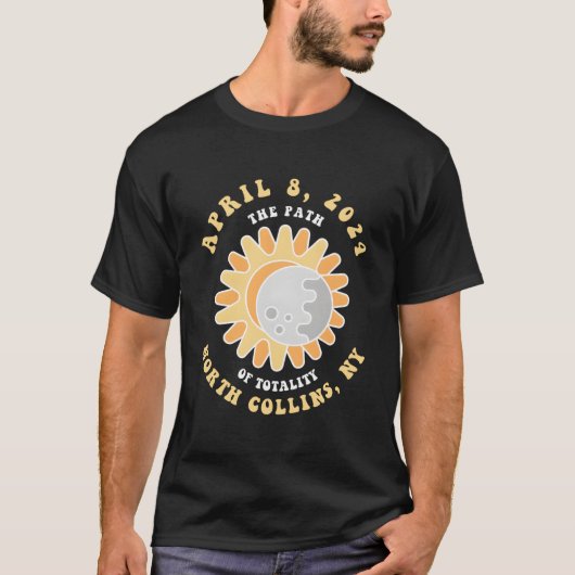North Collins New York Solar Eclipse April 8 2024 T-Shirt (Vorderseite)