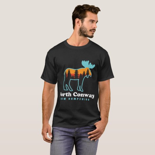 North Conway New Hampshire Moose Mountains T-Shirt (Vorne ganz)