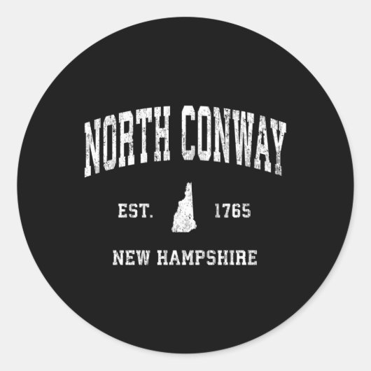 North Conway New Hampshire Nh Athletic Sports Runder Aufkleber (Vorderseite)