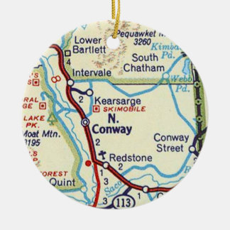 North Conway, NH Vintage-Karten-Keramik-Ornament Keramik Ornament