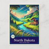 North Dakota | Anime Style Cel Schattenkarte Postkarte (Vorderseite)