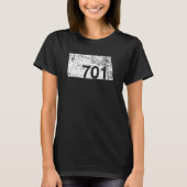 North Dakota Area Code 701 Heimat Souvenir Geschen T-Shirt (Vorderseite)