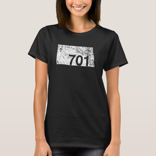 North Dakota Area Code 701 Heimat Souvenir Geschen T-Shirt (Vorderseite)