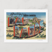 North Dakota - Badlands - Große Buchstabenszenen Postkarte (Vorderseite)