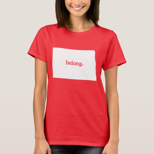 North Dakota Belong Staat Map T-Shirt (Vorderseite)