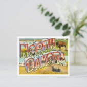 North Dakota Big Letters Postcard Postkarte (Stehend Vorderseite)