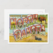 North Dakota Big Letters Postcard Postkarte (Vorne/Hinten)