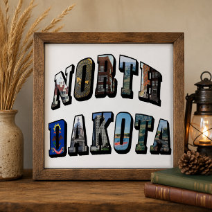 North Dakota Bildtext Fliese