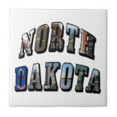 North Dakota Bildtext Fliese (Vorderseite)