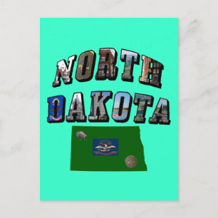 North-Dakota-Bildtext Postkarte