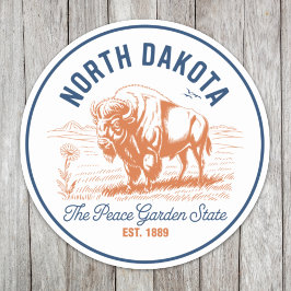North Dakota Bison | The Peace Garden State Aufkleber