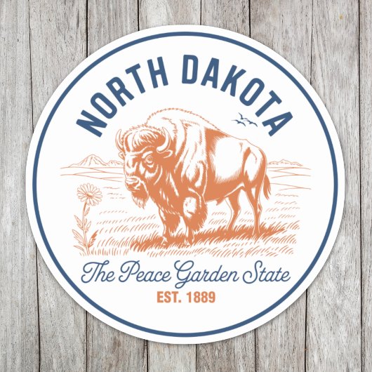 North Dakota Bison | The Peace Garden State Aufkleber