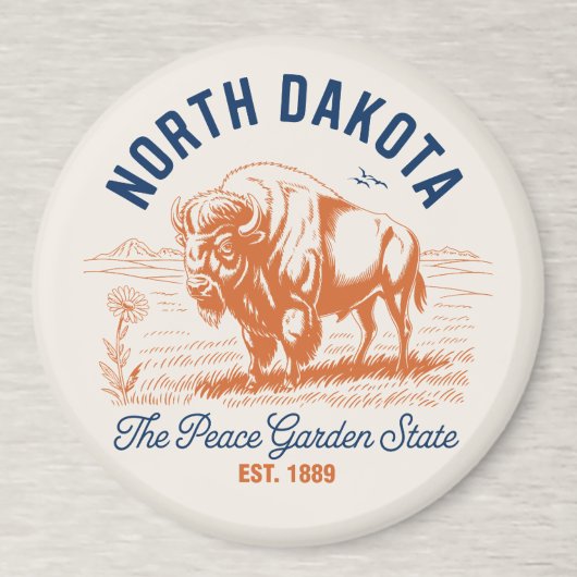 North Dakota Bison | The Peace Garden State Magnet