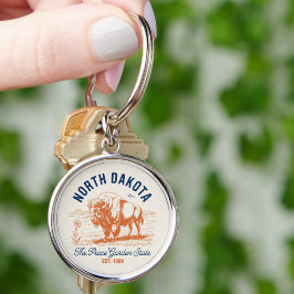 North Dakota Bison | The Peace Garden State Schlüsselanhänger