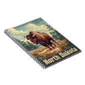 North Dakota Bison Vintag Notizblock (Rechte Seite)