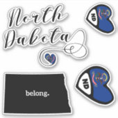 North Dakota Blatt Die Aufkleber schneiden (Vorderseite)