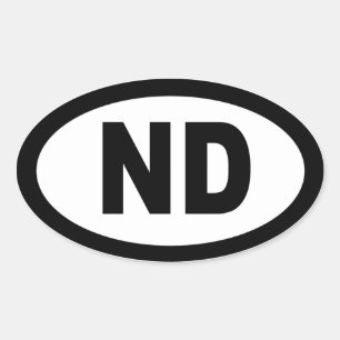 North Dakota - Blatt mit 4 ovalen Aufklebern Ovaler Aufkleber