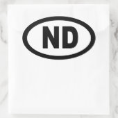 North Dakota - Blatt mit 4 ovalen Aufklebern Ovaler Aufkleber (Tasche)
