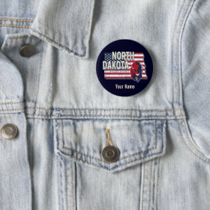 North Dakota Bundesstaat Vereinigte Staaten Retro- Button