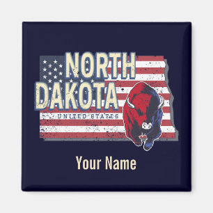 North Dakota Bundesstaat Vereinigte Staaten Retro- Magnet