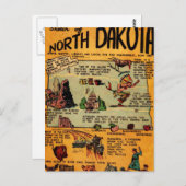 North Dakota Comic Book Postkarte (Vorne/Hinten)