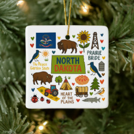 North Dakota Custom Family Trip Christmas Keramikornament