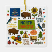 North Dakota Custom Family Trip Christmas Keramikornament (Vorderseite)