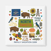 North Dakota Family Trip Keepsake Personalized Magnet (Vorne)
