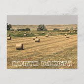 North Dakota Fields of Hay Bales Travel Postkarte (Vorderseite)