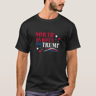 North Dakota For Trump Firework Holiday USA Flag 4 T-Shirt