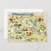 North Dakota Funny Vintage Karte (Vorne/Hinten)