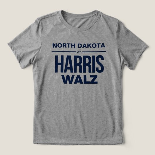 North Dakota für Harris Walz Tri-Blend Shirt (Design Vorderseite)