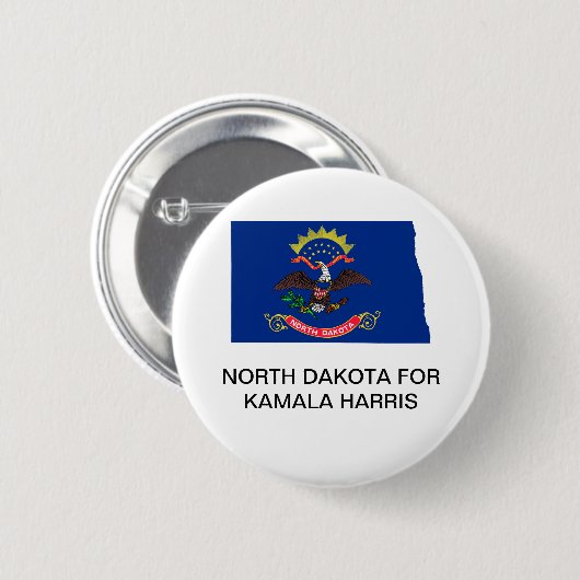 NORTH DAKOTA für Kamala Harris 2024 Button (Vorne & Hinten)