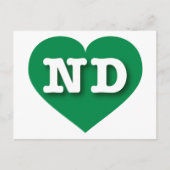 North Dakota Green Heart - I Liebe ND Postkarte (Vorderseite)