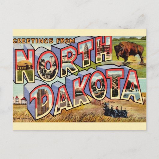 North Dakota Greetings Postcard Postkarte (Vorderseite)