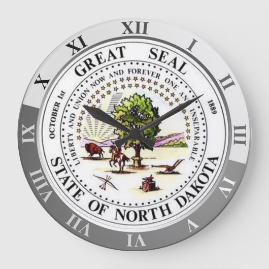 North Dakota Große Wanduhr (Vorderseite)