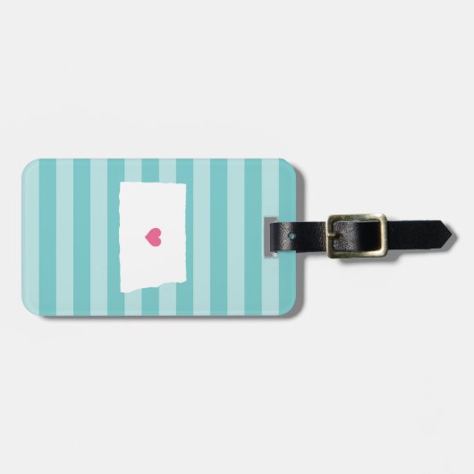 North Dakota Heart | ZUHAUSE STAAT Gepäckanhänger (Vorderseite horizontal)