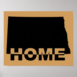 North-Dakota-Heimat-weg-von-State-Plakat-Schild Poster