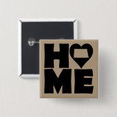 North Dakota Home Heart State Button Badpin (Vorne & Hinten)