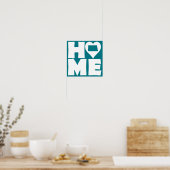 North Dakota Home Heart State Poster Sign (Küche)