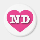 North Dakota Hot Pink Heart - I Liebe ND Magnet (Vorne)