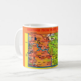 North Dakota Illustrierte Karte Tasse