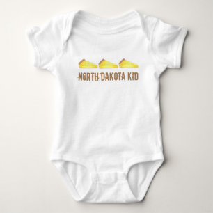North Dakota Kid Kuchen Custard Cake Slice Food Baby Strampler