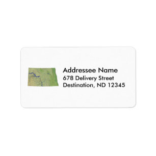 North Dakota Map Address Label Adressaufkleber