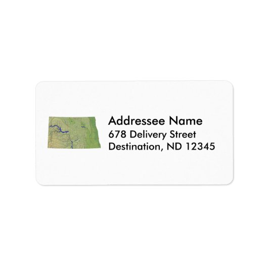 North Dakota Map Address Label Adressaufkleber (Vorne)