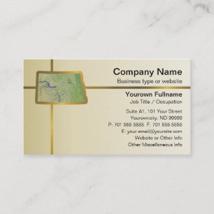 North Dakota Map Business Card Visitenkarte