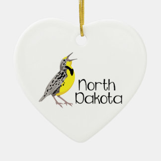 North Dakota Meadowlark Keramikornament