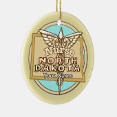 North Dakota Nurse Caduceus  Keramik Ornament (Rechts)