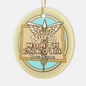 North Dakota Nurse Caduceus  Keramik Ornament (Links)