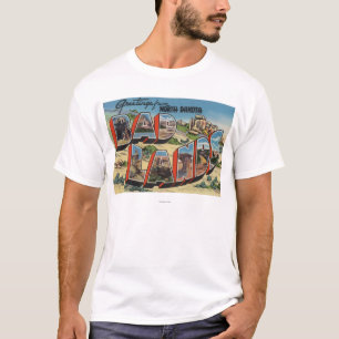 North Dakota - Ödländer - große Buchstabe-Szene T-Shirt